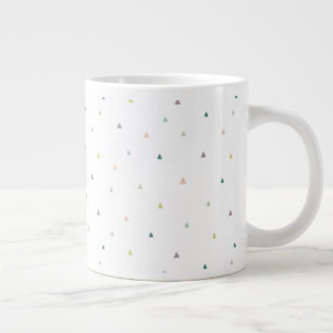 Pastel Triangle Doodle Pattern Large Coffee Mug