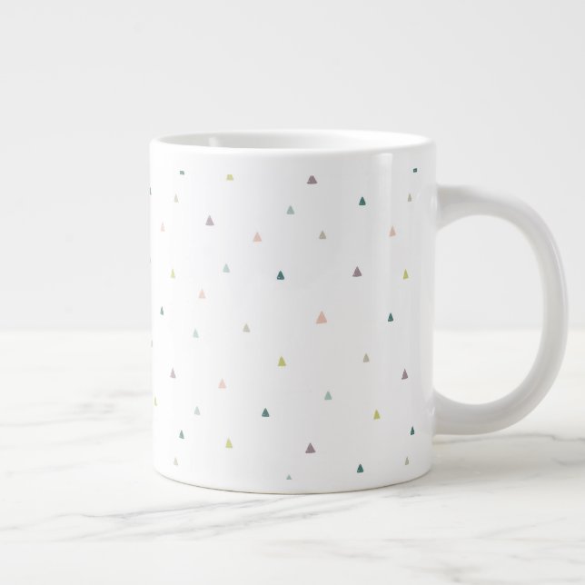 Pastel Triangle Doodle Pattern Large Coffee Mug (Right)