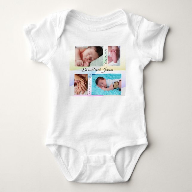 Pastel Triangles Baby Bodysuit (Front)