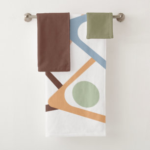 Pastel Triangles Bath Towel Set