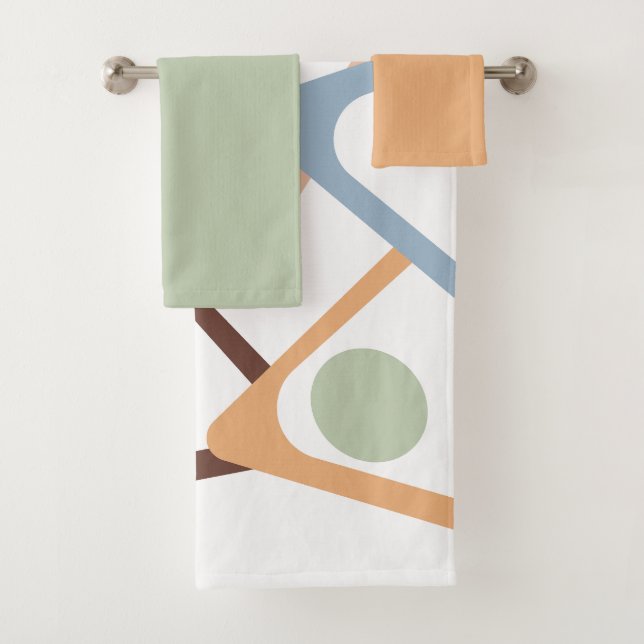 Pastel Triangles  Bath Towel Set (Insitu)