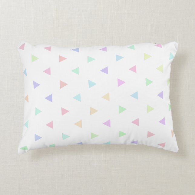 Pastel Triangles Pattern Multicolor Accent Pillow (Front)