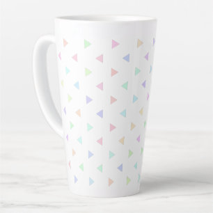 Pastel Triangles Pattern Multicolor Latte Mug