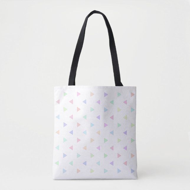 Pastel Triangles Pattern Multicolor Tote Bag (Front)