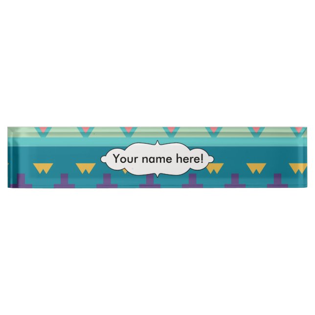 Pastel tribal design nameplate (Front)