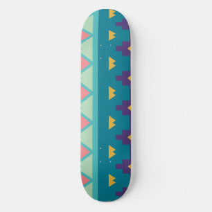Pastel tribal design skateboard