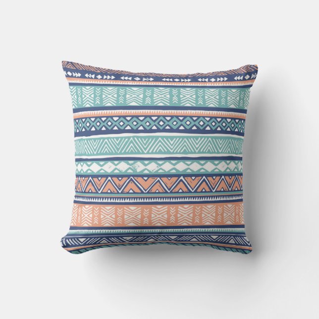 Pastel tribal Navajo: seamless pattern. Throw Pillow (Front)