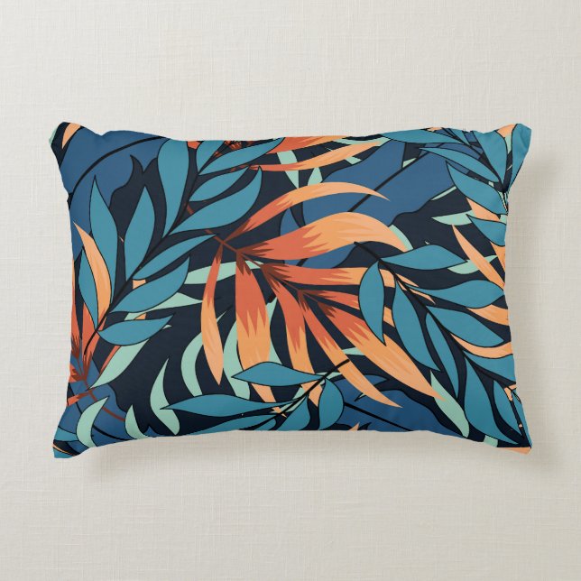 Pastel Tropical Abstract Botanicals Accent Pillow (Front)