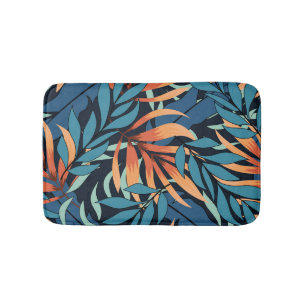 Pastel Tropical Abstract Botanicals Bath Mat