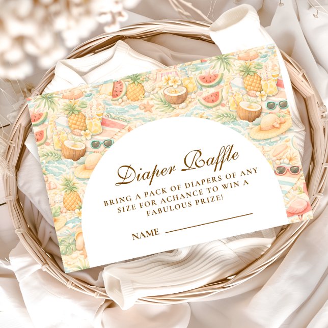 Pastel Tropical Animals Diapper Raffle Enclosure Card (Creator Uploaded)