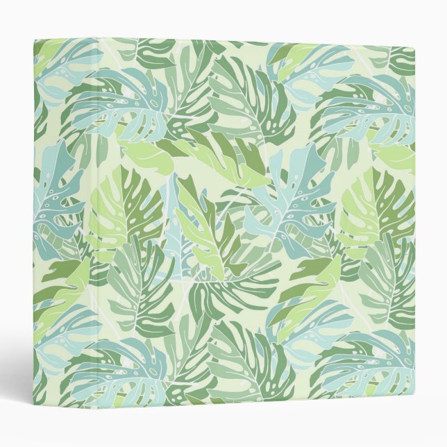 Pastel Tropical Palm Leaves Binder (Front/Spine)