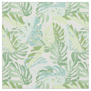 Pastel Tropical Palm Leaves Fabric