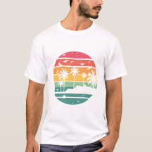 Pastel Tropical Sunset Palm Tree Design