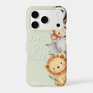 Pastel Tropical Wild One Jungle Safari Animals 