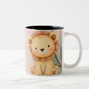 Pastel Tropical Wild One Jungle Safari Animals Two-Tone Coffee Mug