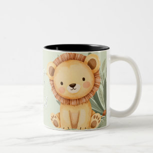Pastel Tropical Wild One Jungle Safari Animals  Two-Tone Coffee Mug