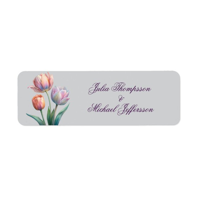 Pastel Tulip Wedding Suite Elegant Typography (Front)