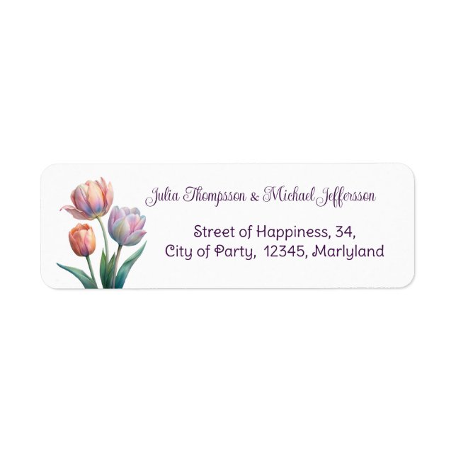 Pastel Tulip Wedding Suite Elegant Typography (Front)