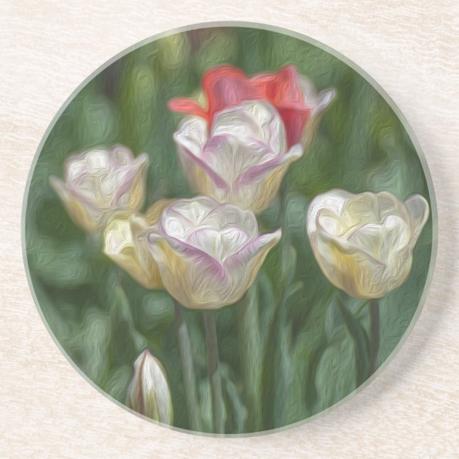 Pastel Tulips Coaster (Front)