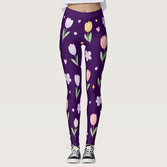 Pastel tulips leggings (Front)