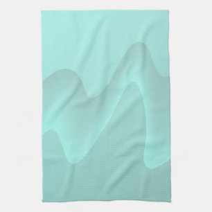 Pastel Turquoise Abstract Swirl Image. Kitchen Towel