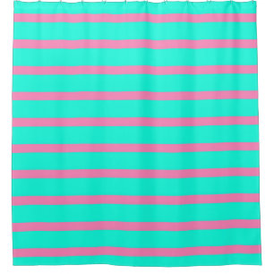 Pastel Turquoise Blue-green And Pink Stripes