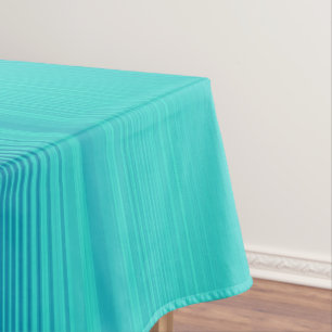 Pastel Turquoise Blue Green Striped Pattern Tablecloth