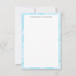 Pastel Turquoise Blue Marble Art Personalized Card