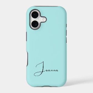 Pastel Turquoise Solid Colour   Minimalist Name