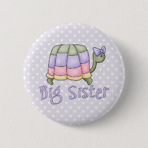 Pastel Turtle Big Sister 2 Inch Round Button