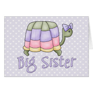 Pastel Turtle Big Sister Blank Card