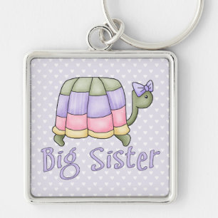 Pastel Turtle Big Sister Keychain