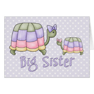Pastel Turtles Big Sister Blank Card