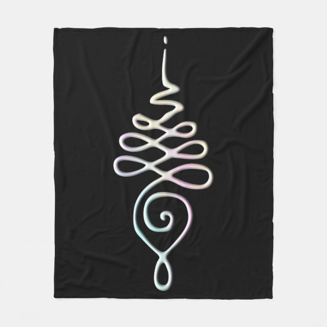 Pastel Unalome Fleece Blanket (Front)