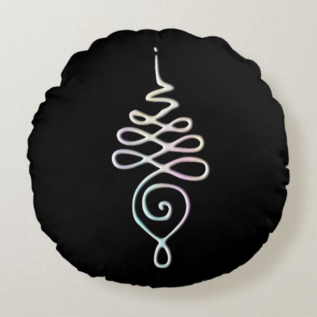 Pastel Unalome  Round Pillow (Front)