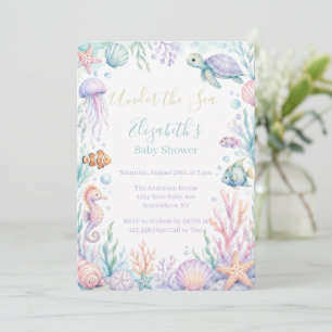 Pastel Under The Sea Baby Shower Invitation