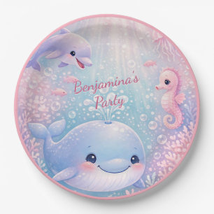 Pastel Under the Sea Girl Pink Birthday Party Paper Plate