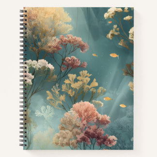 Pastel Underwater Botanical Spiral Notebook