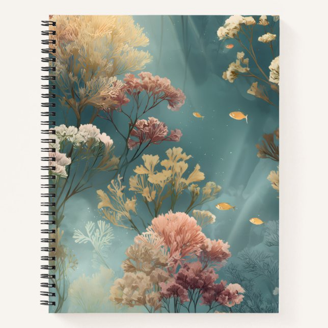 Pastel Underwater Botanical Spiral Notebook (Front)