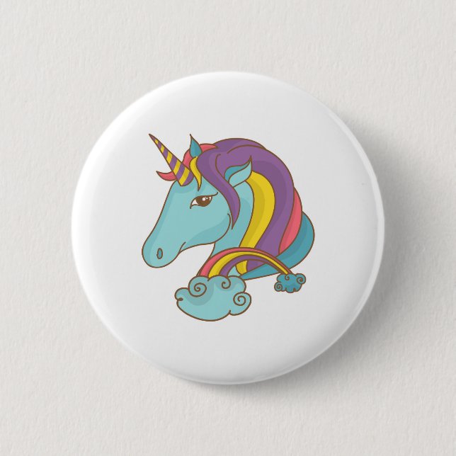 Pastel Unicorn 2 Inch Round Button (Front)
