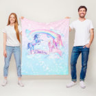 Pastel Unicorn Couverture personnalisée en polaire