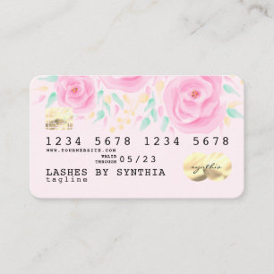 Pastel Unicorn Floral Credit Card watercolor
