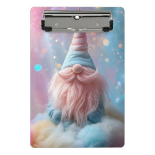Pastel Unicorn Gnome / Gonk with Fluffy Pink Beard Mini Clipboard
