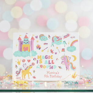 Pastel unicorn magic is all around birthday large gift bag