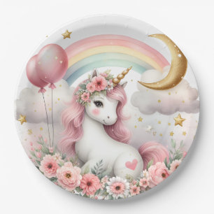 Pastel Unicorn Paper Plate
