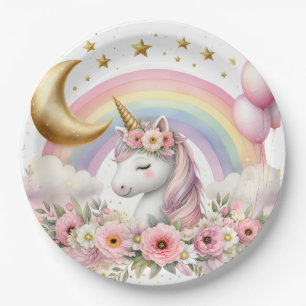 Pastel Unicorn Paper Plate