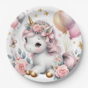 Pastel Unicorn  Paper Plate