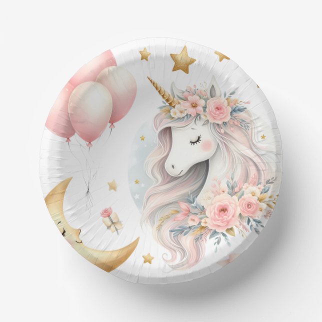 Pastel Unicorn  Paper Plate (Front)