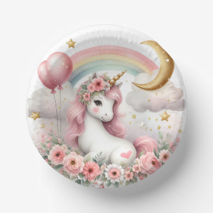 Pastel Unicorn  Paper Plate