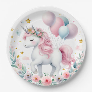 Pastel Unicorn Paper Plate